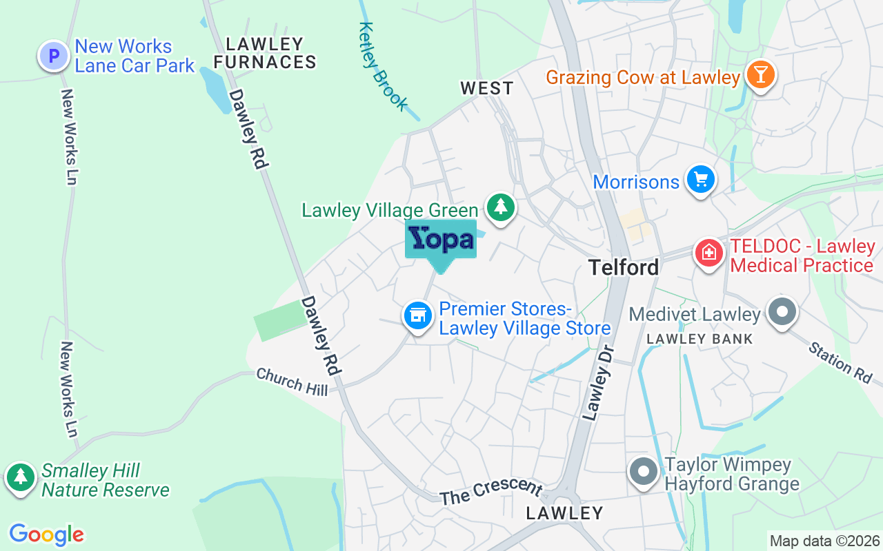 Map showing the location of TF4 2PJ
