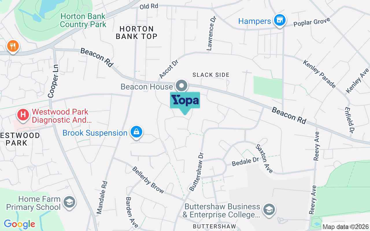 Map showing the location of BD6 3DA