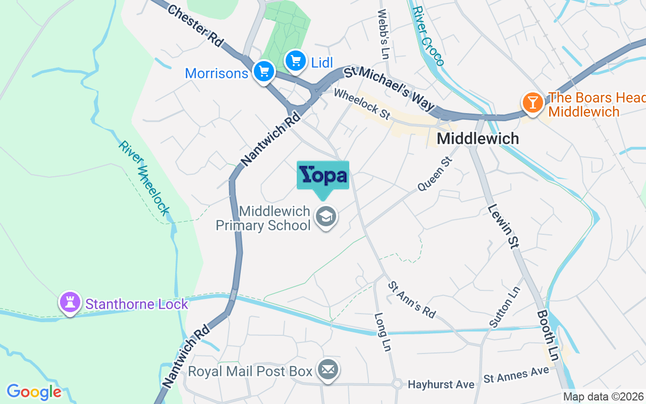 Map showing the location of CW10 9PY