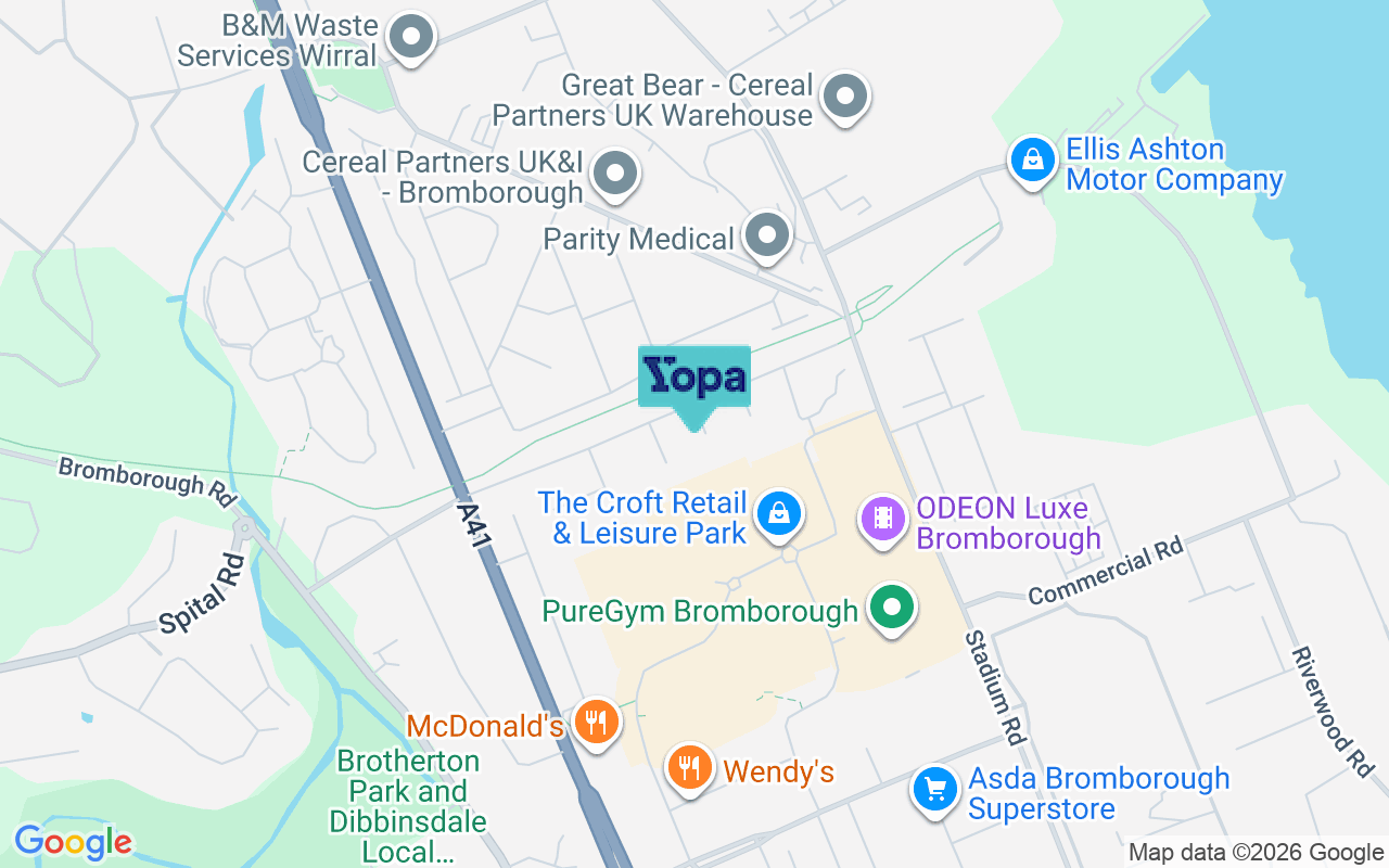 Map showing the location of CH62 3LH