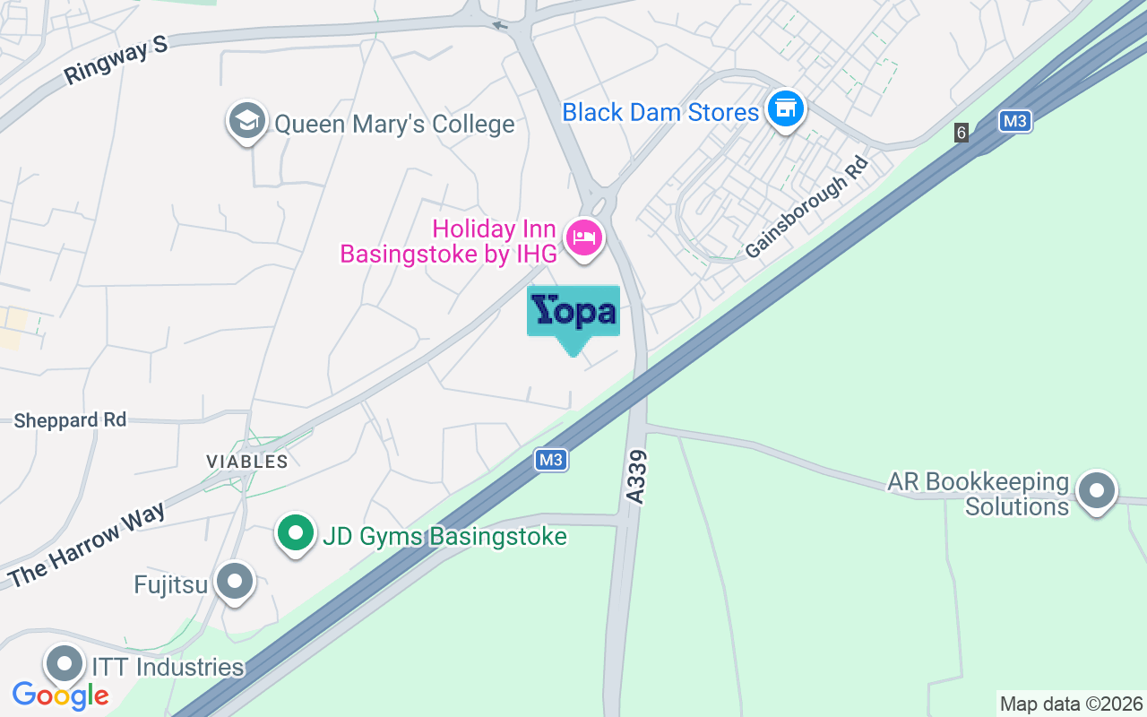 Map showing the location of RG21 3AY