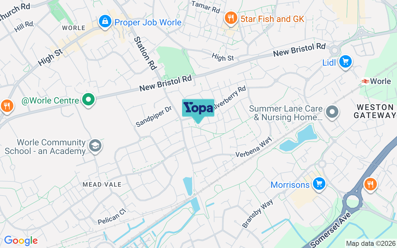 Map showing the location of BS22 6SN