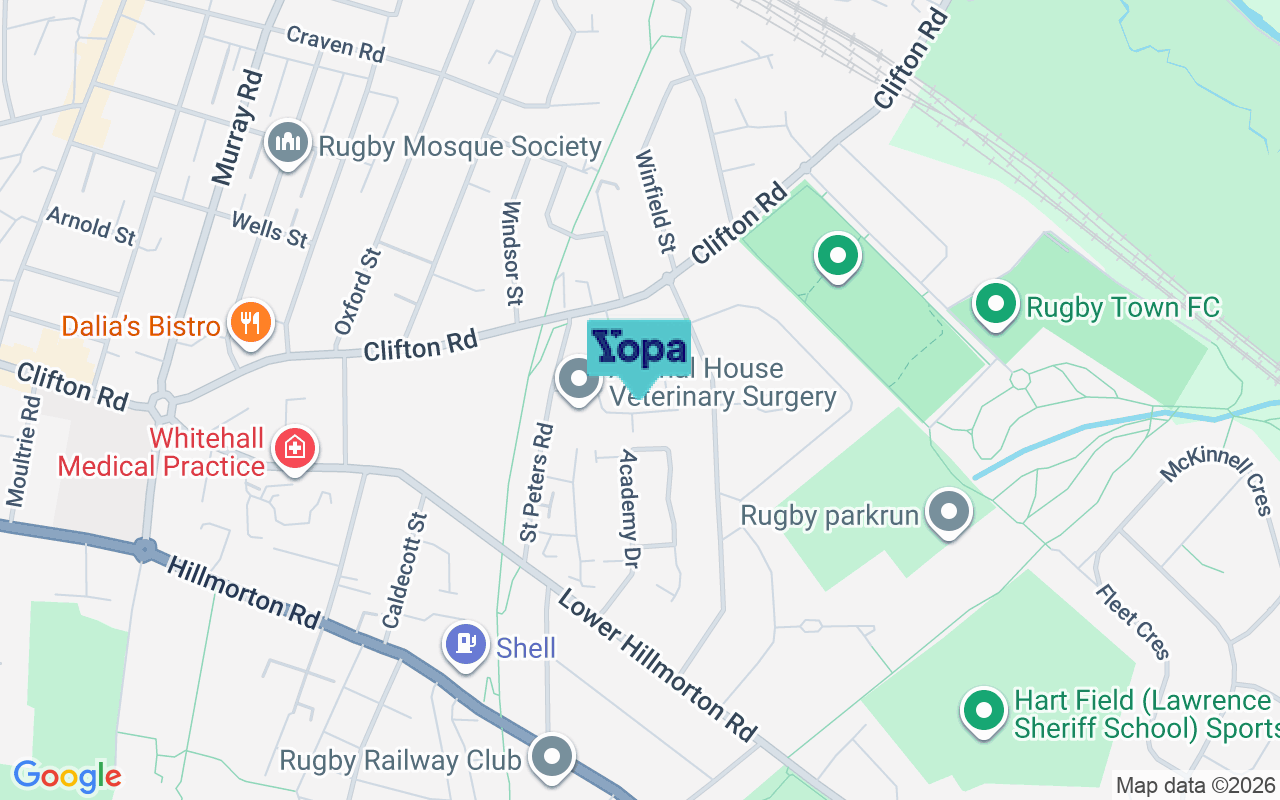 Map showing the location of CV21 3PD
