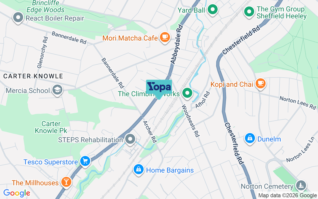Map showing the location of S7 2BH