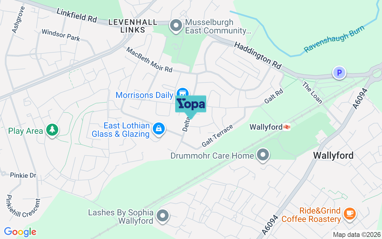 Map showing the location of EH21 8EY