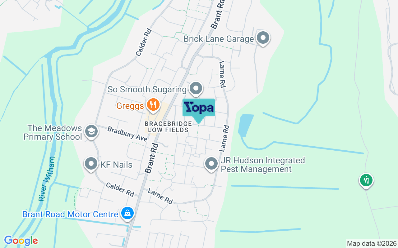 Map showing the location of LN5 9AY