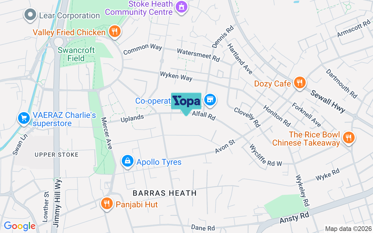 Map showing the location of CV2 3GB