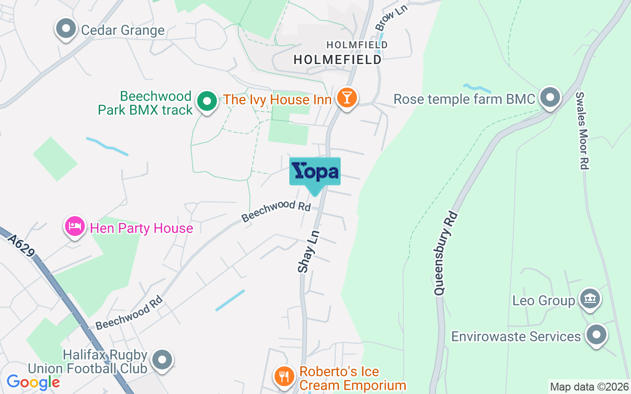 Map showing the location of HX2 9AH