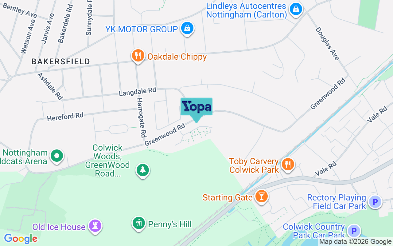 Map showing the location of NG3 7FY