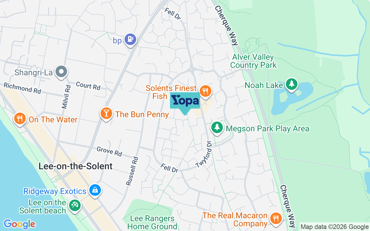 Map showing the location of PO13 8LH