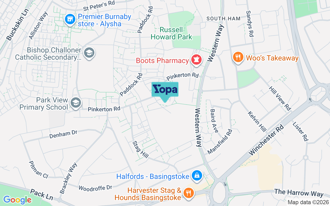 Map showing the location of RG22 6HH
