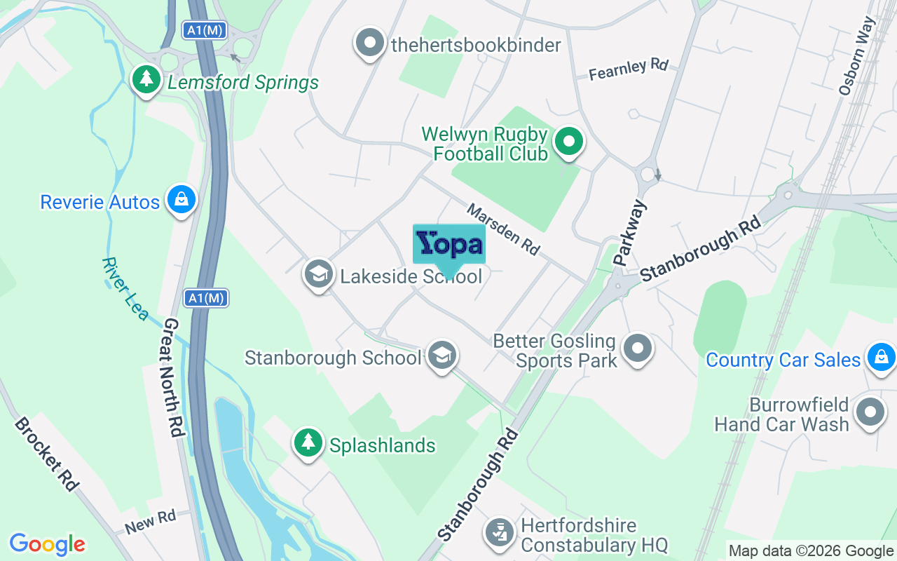 Map showing the location of AL8 6YE