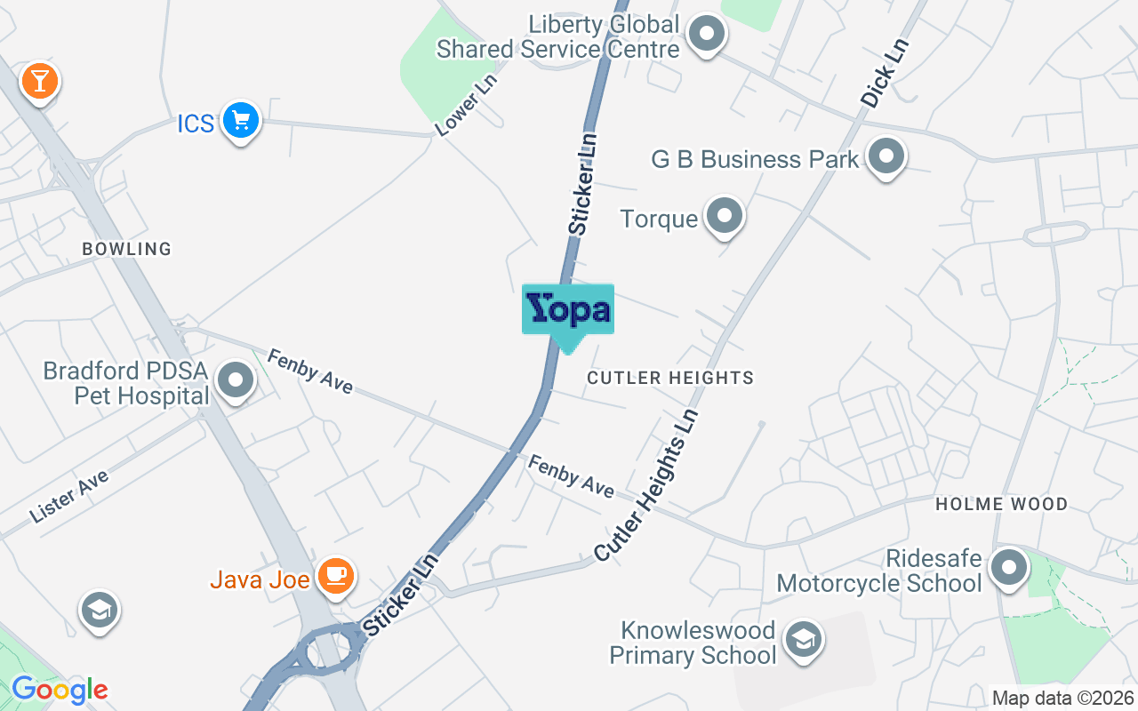 Map showing the location of BD4 8RJ