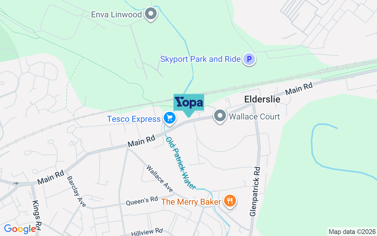 Map showing the location of PA5 9EP