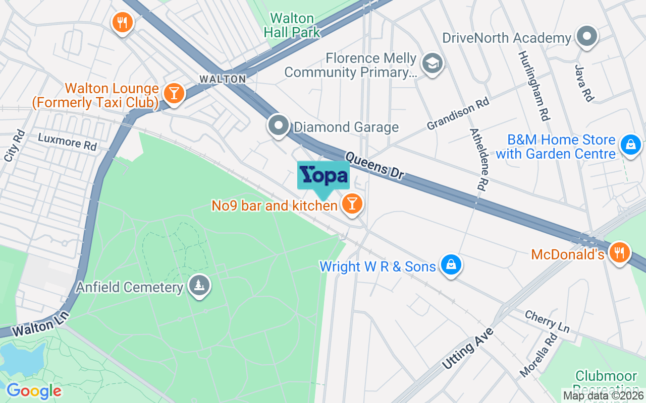 Map showing the location of L4 6UH
