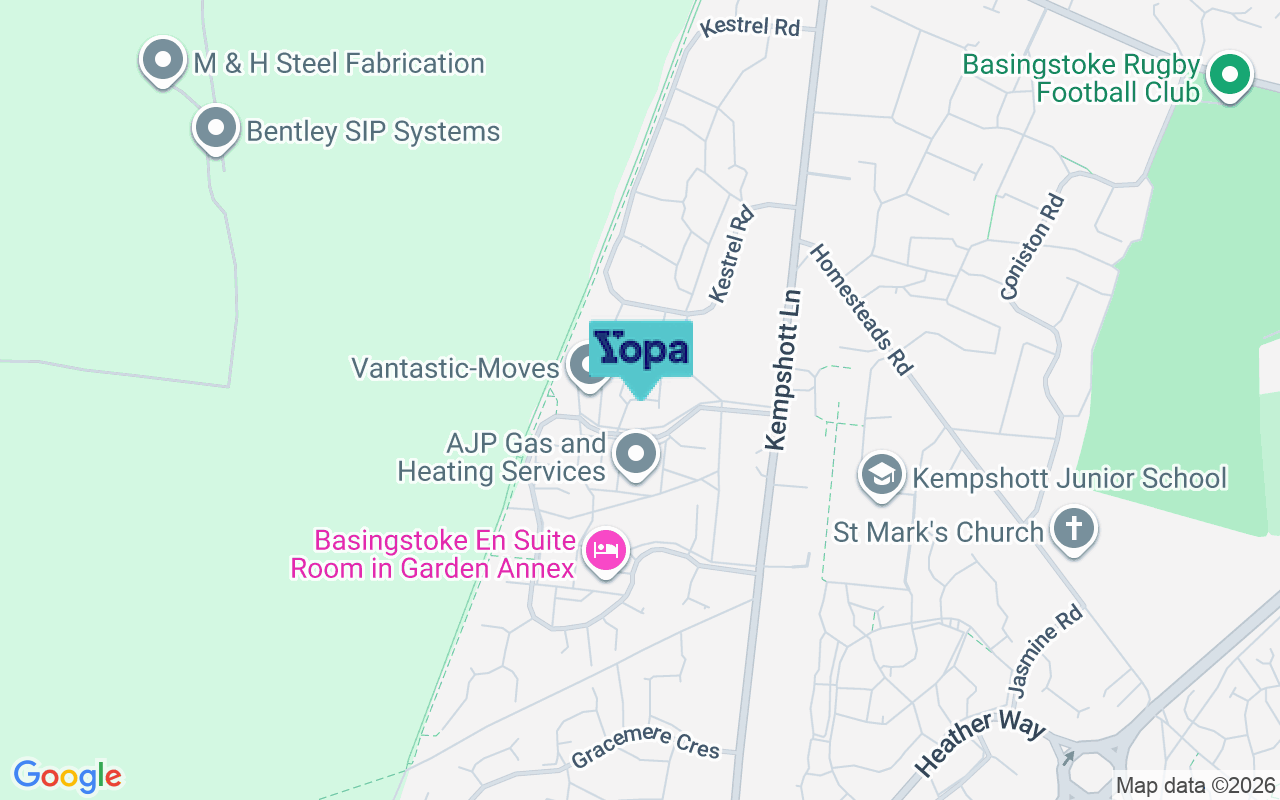 Map showing the location of RG22 5PZ