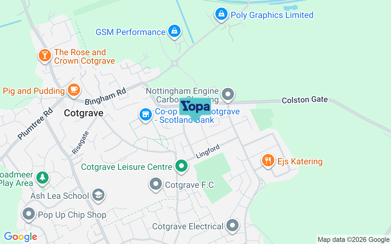 Map showing the location of NG12 3LQ