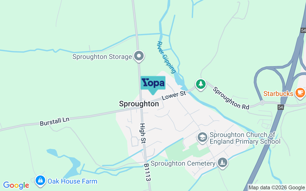 Map showing the location of IP8 3AA