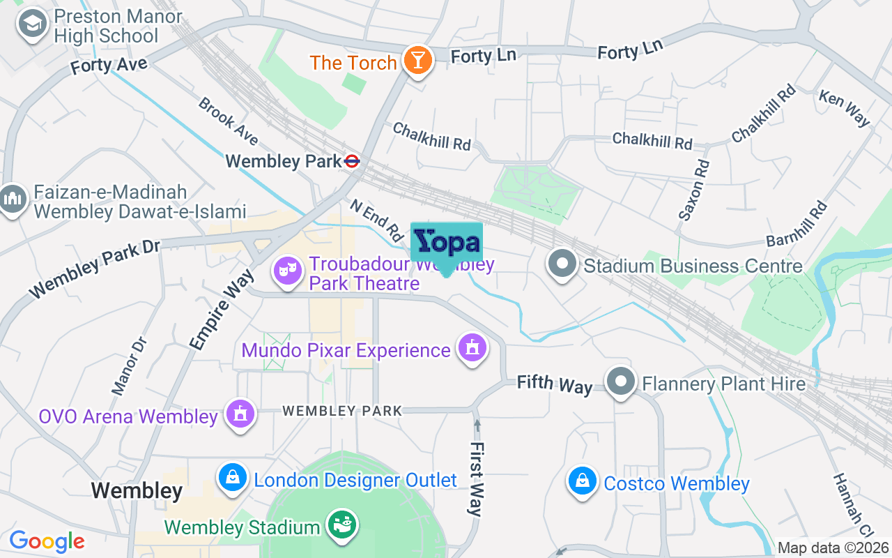 Map showing the location of HA9 0UW