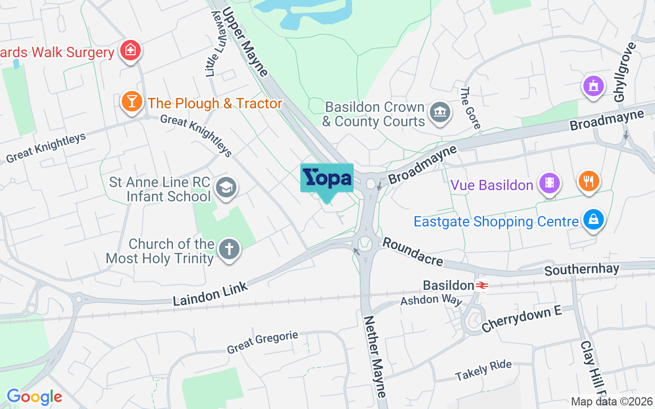 Map showing the location of SS15 5AU