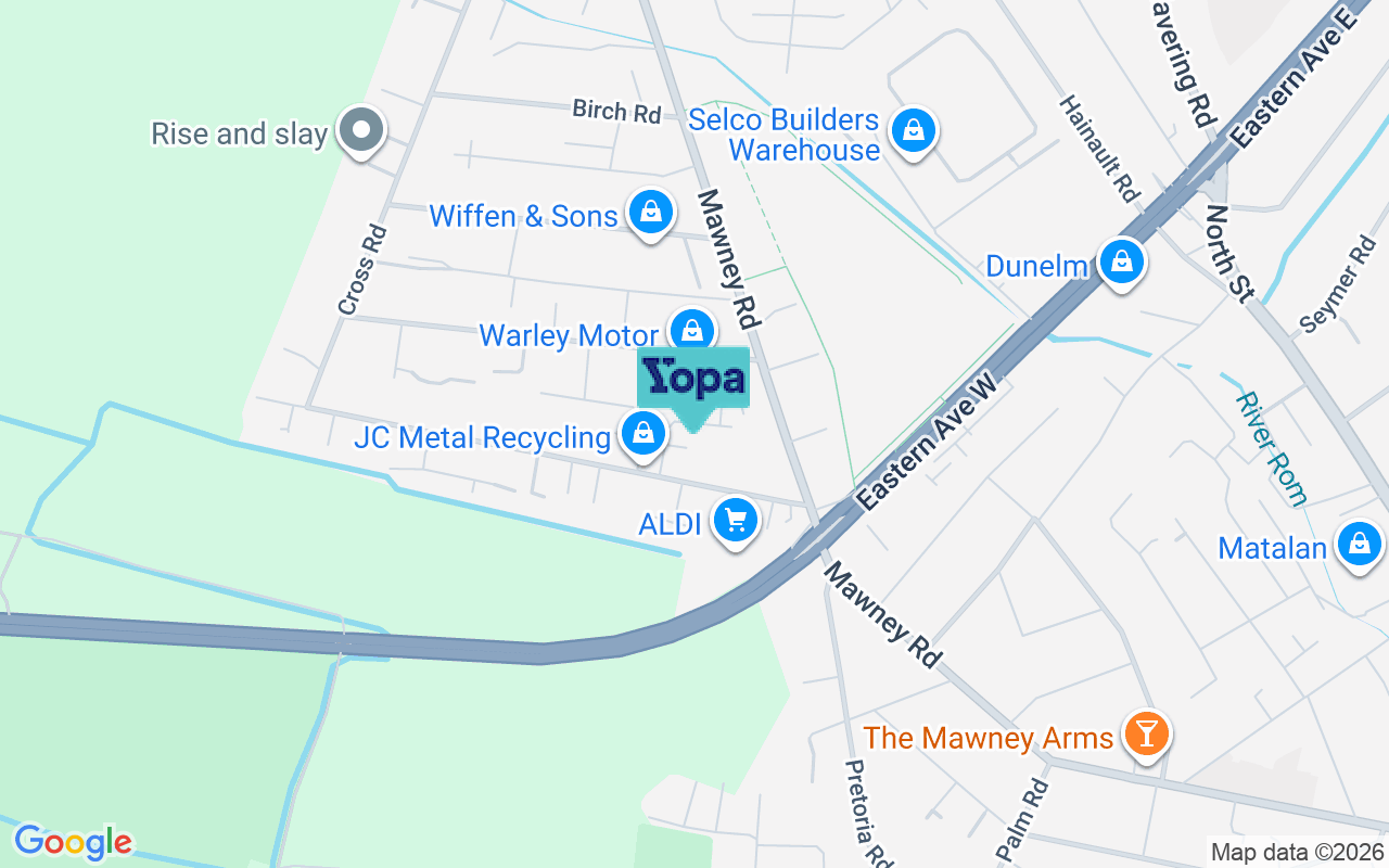 Map showing the location of RM7 8BT