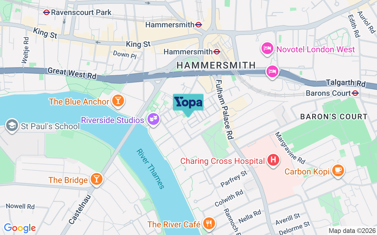 Map showing the location of W6 9QU