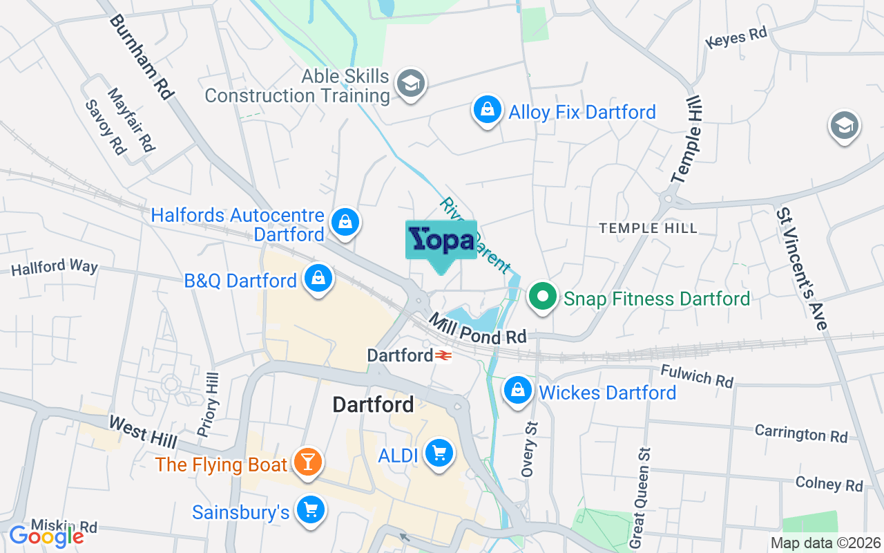 Map showing the location of DA1 5XJ
