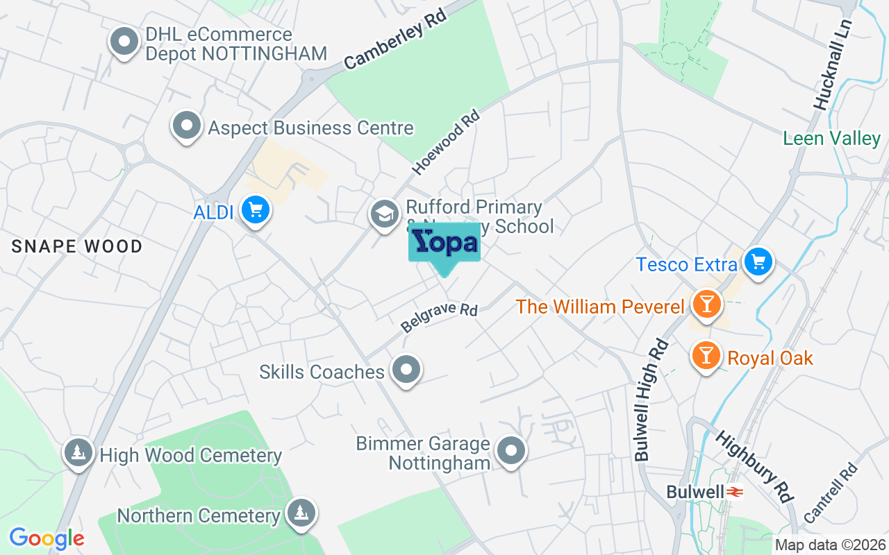 Map showing the location of NG6 8JG