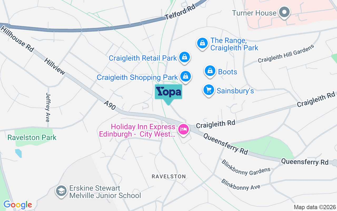 Map showing the location of EH4 2LL