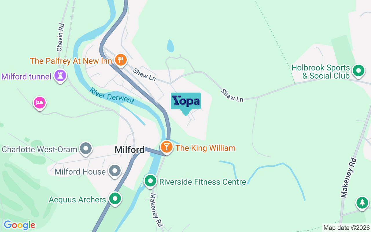 Map showing the location of DE56 0RW