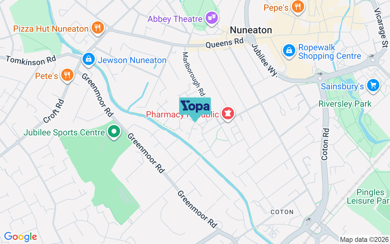 Map showing the location of CV11 5XP