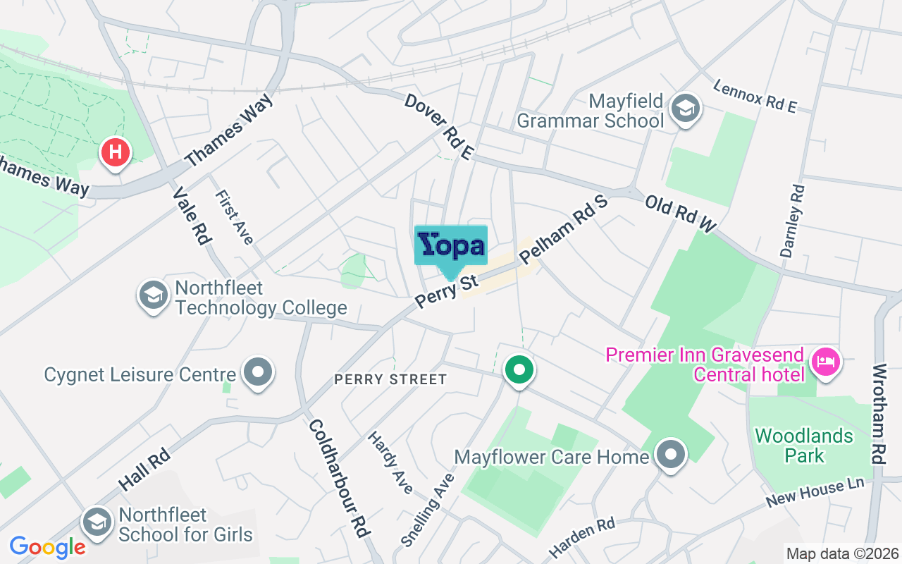 Map showing the location of DA11 8RD