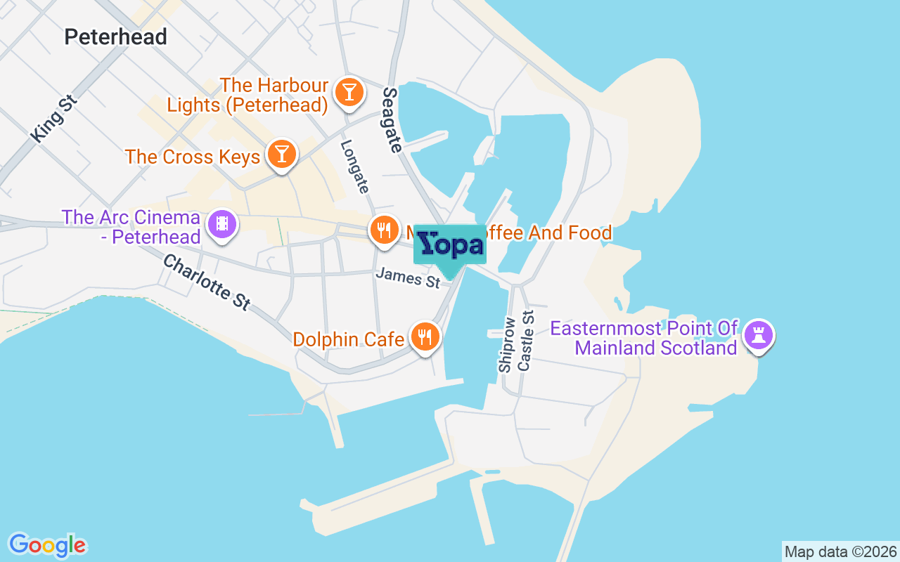 Map showing the location of AB42 1DJ