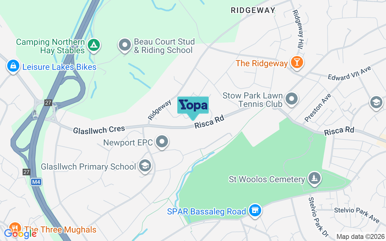 Map showing the location of NP20 3SD