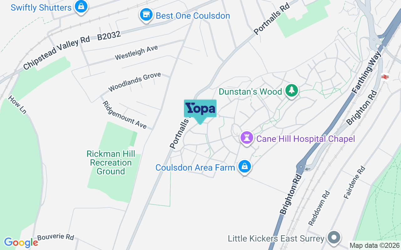 Map showing the location of CR5 3GY
