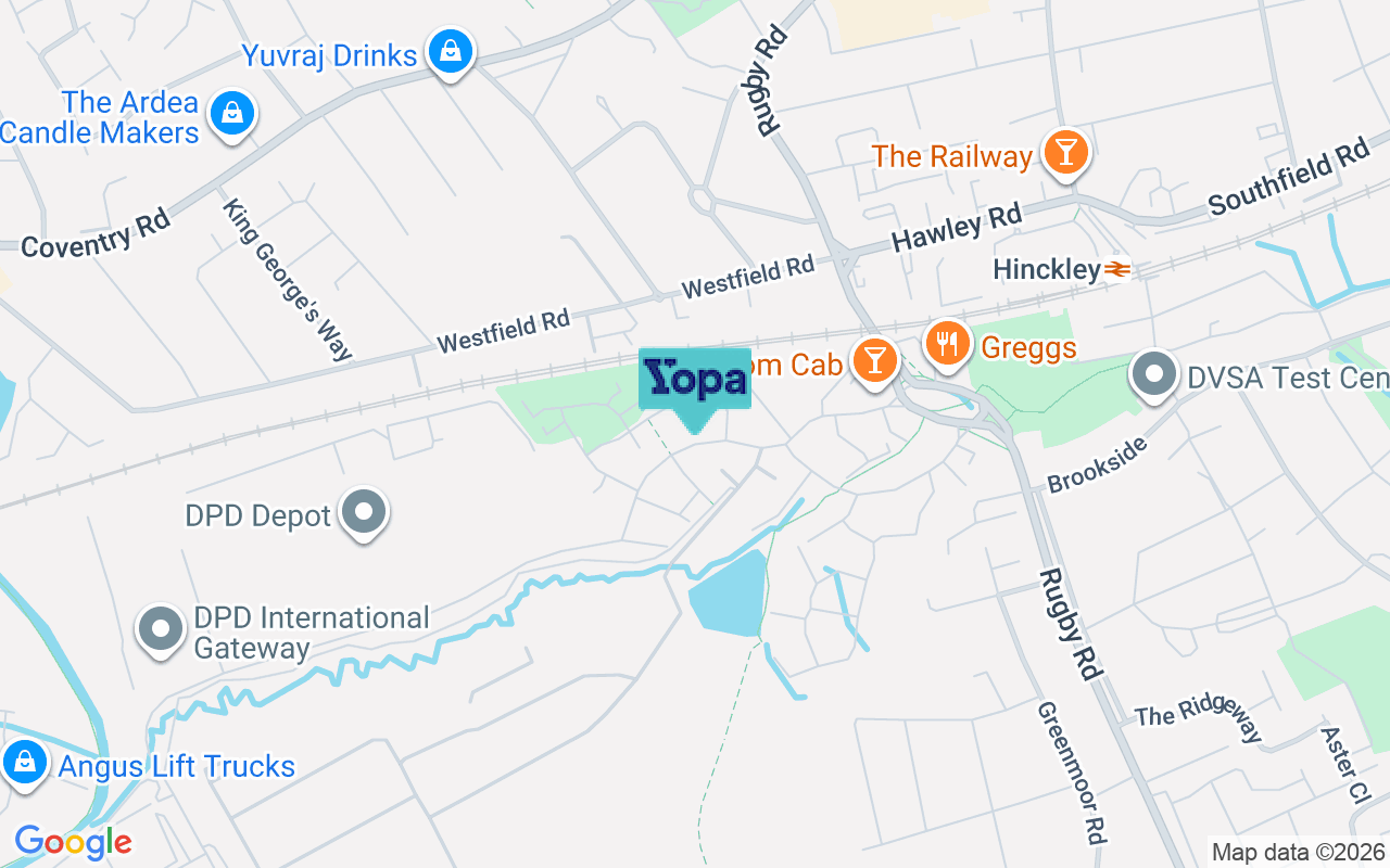 Map showing the location of LE10 2LG