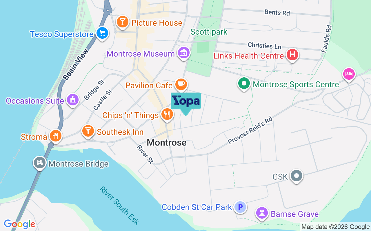Map showing the location of DD10 8HG