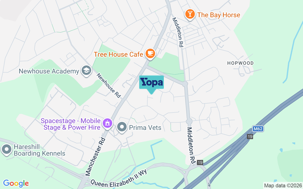 Map showing the location of OL10 2LE