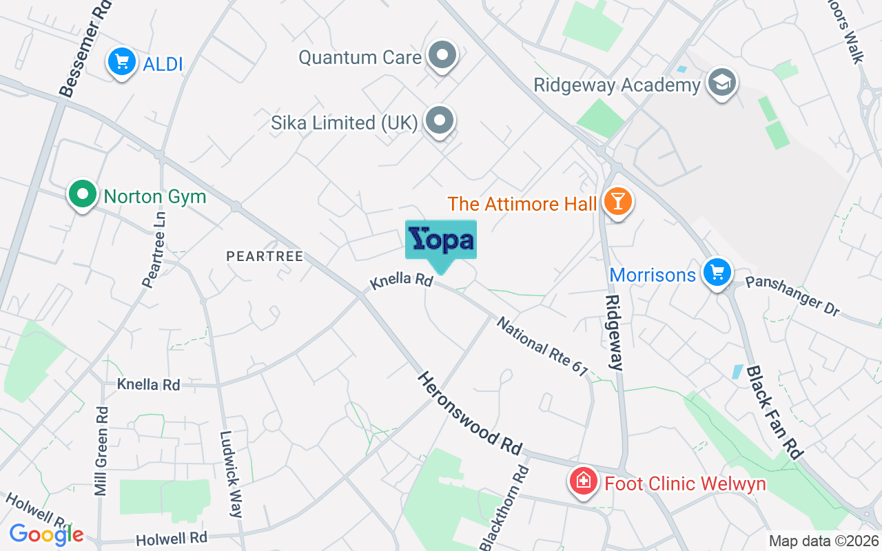 Map showing the location of AL7 3NT