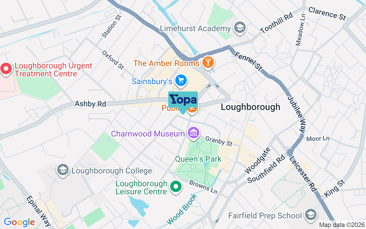 Map showing the location of LE11 3BB