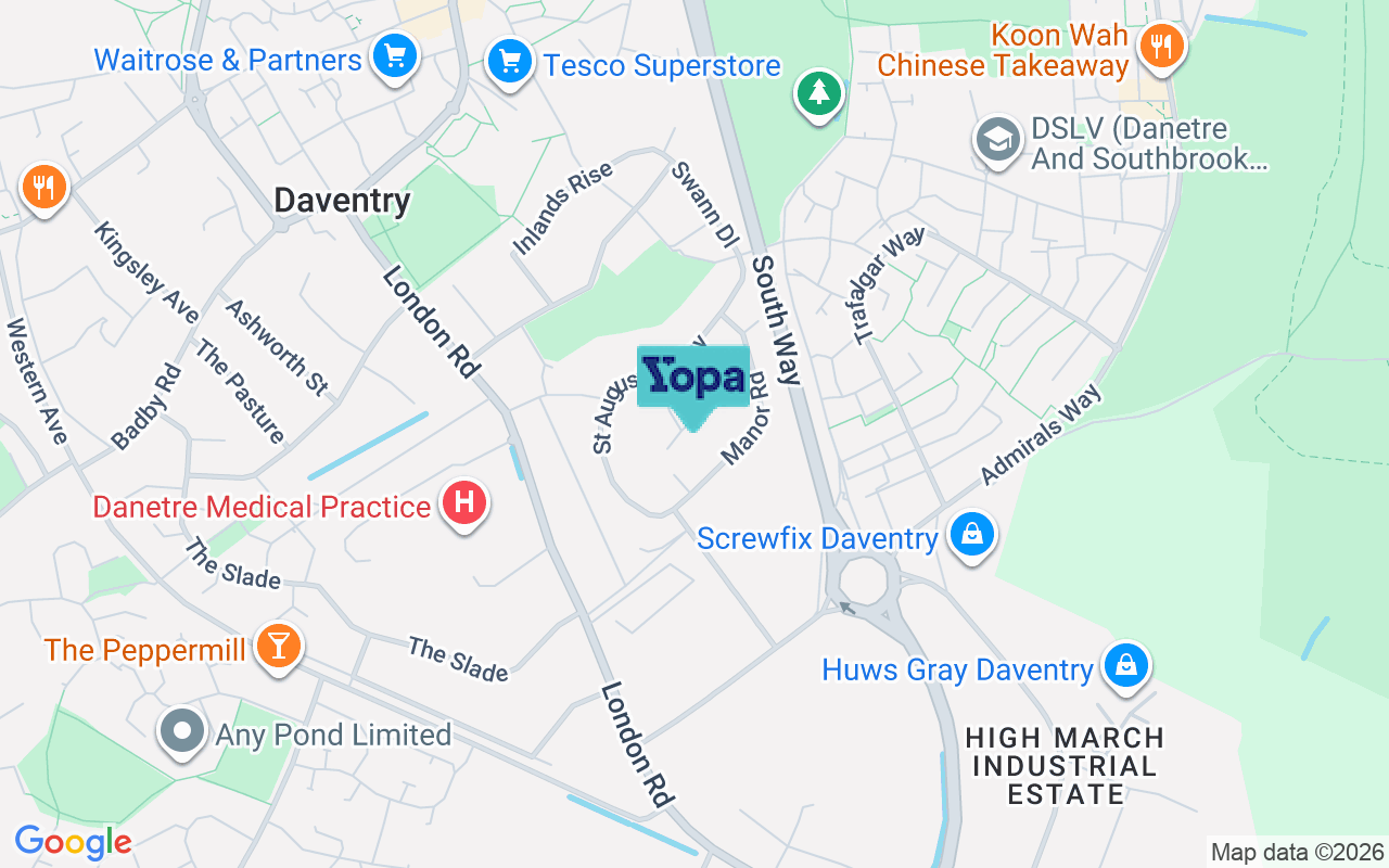 Map showing the location of NN11 4EH