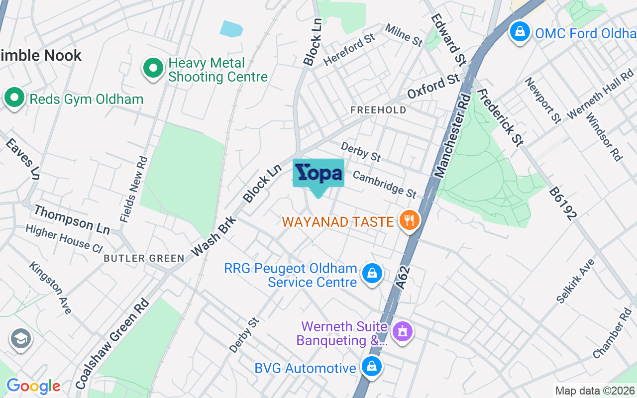 Map showing the location of OL9 7DQ