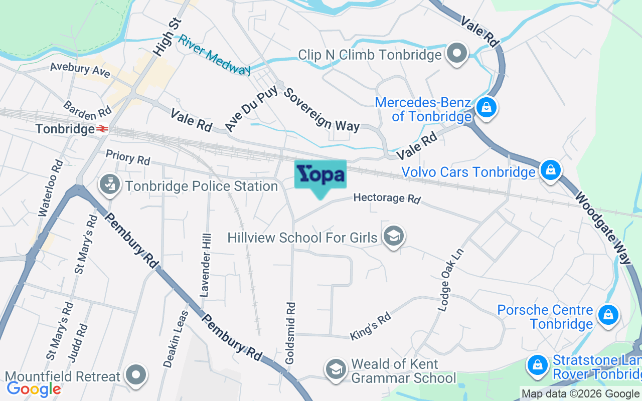 Map showing the location of TN9 2DH