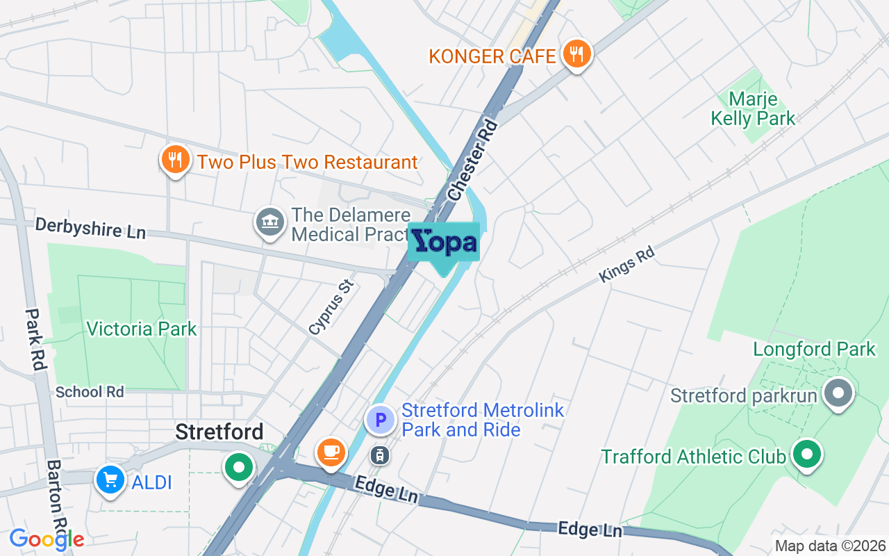 Map showing the location of M32 0TA