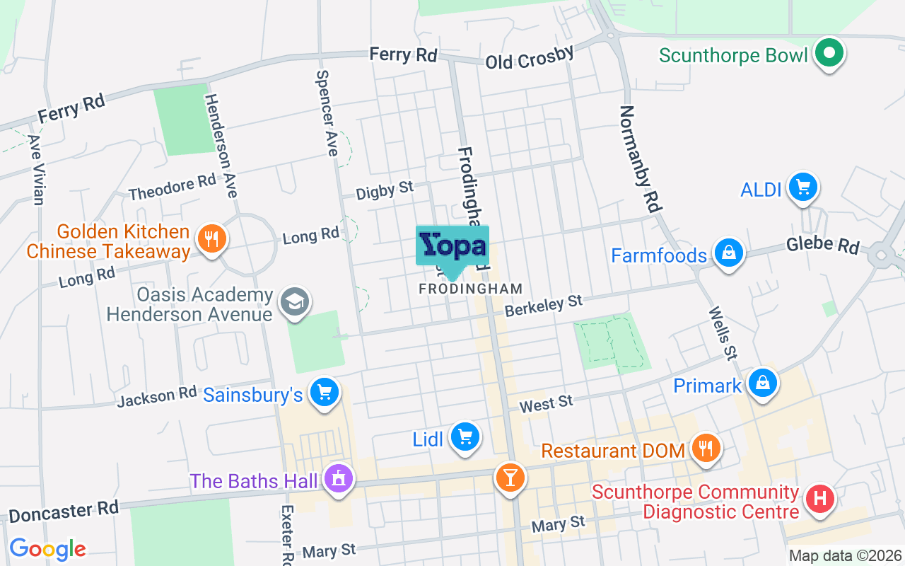 Map showing the location of DN15 7LW