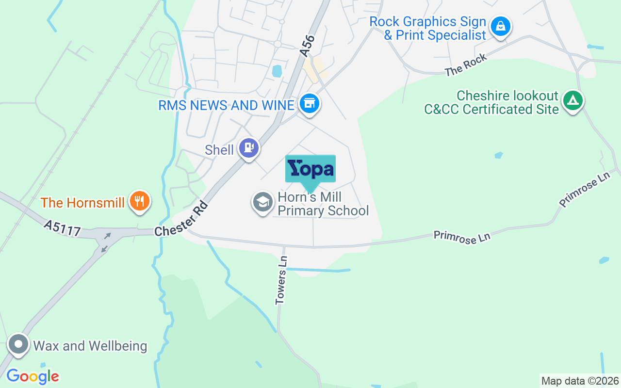 Map showing the location of WA6 0EP
