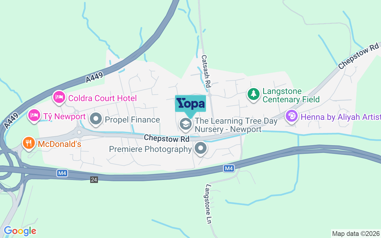 Map showing the location of NP18 2AP