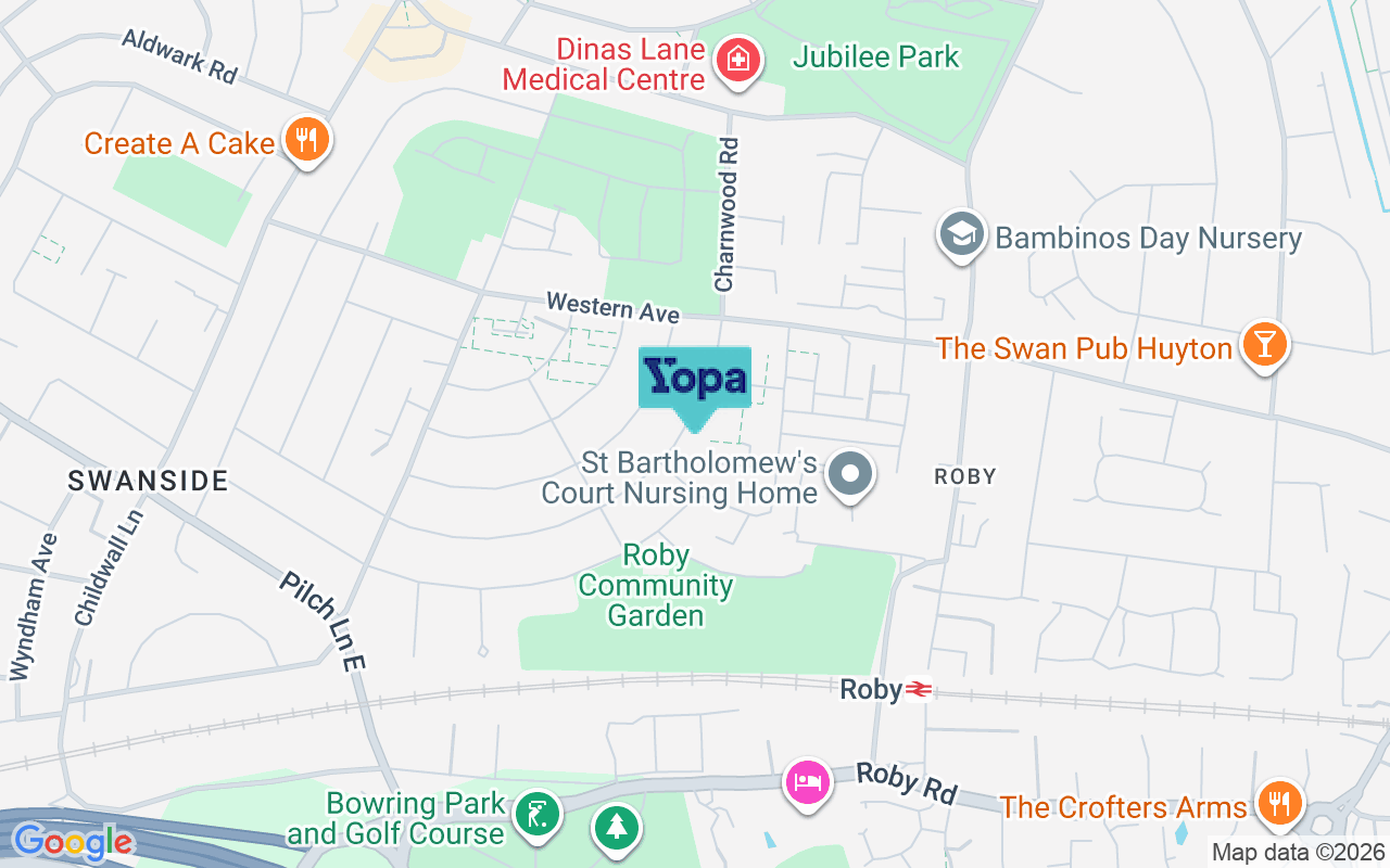 Map showing the location of L36 4JU