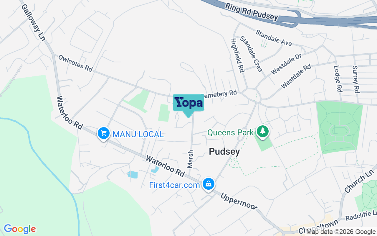 Map showing the location of LS28 7AF