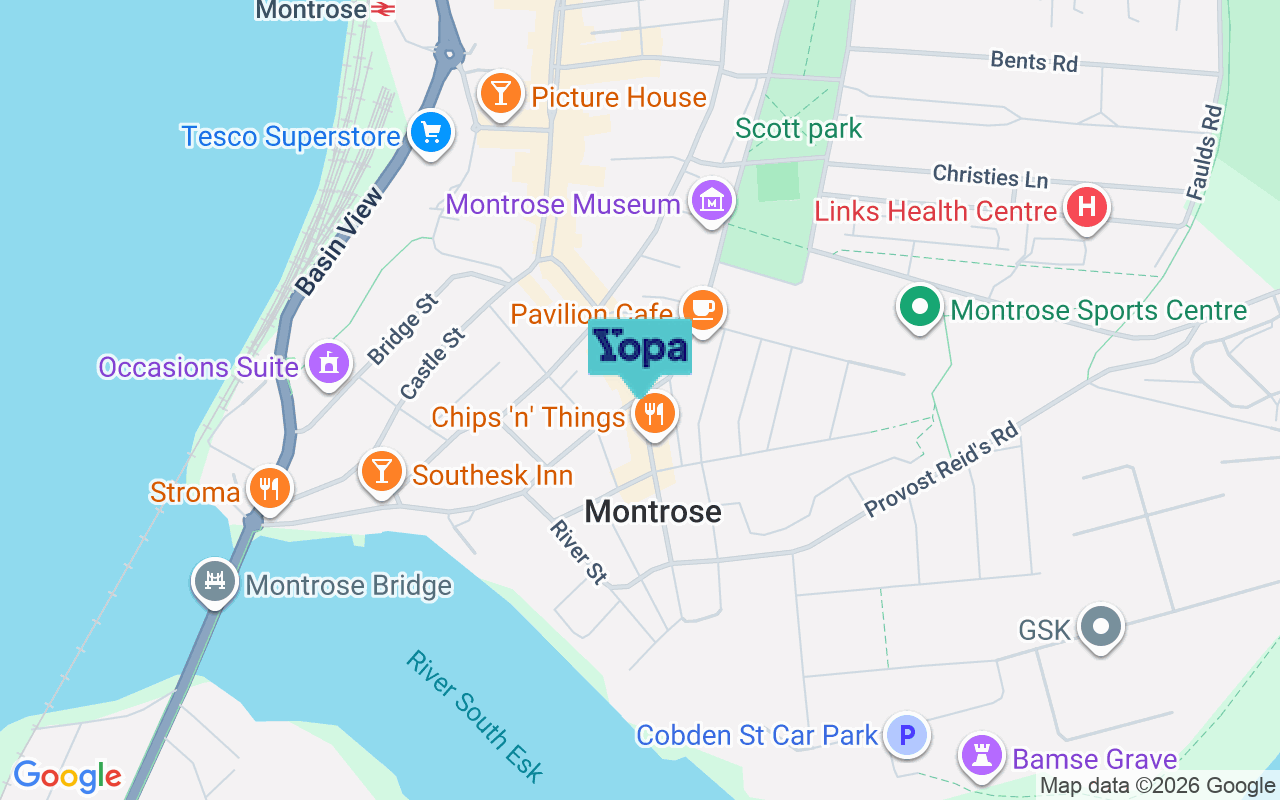 Map showing the location of DD10 8HQ